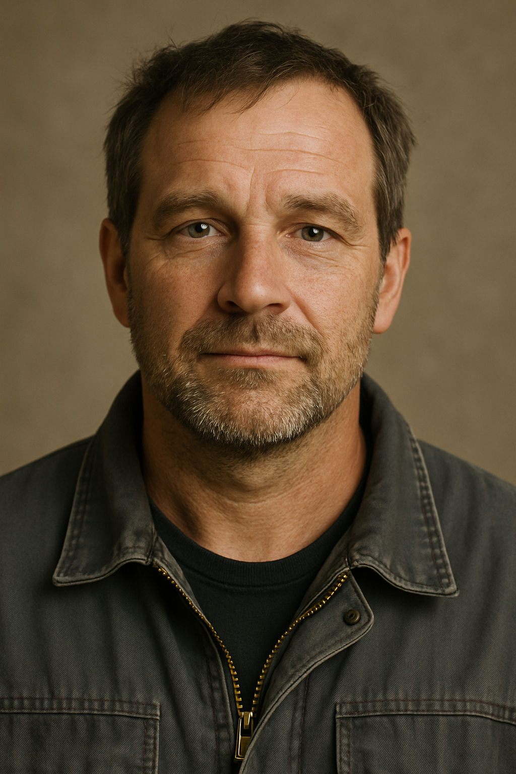 Profesjonelt portrett av håndverker i verkstedmiljø til bruk på nettside og i anbud